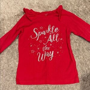 Kids Red 'Sparkle All the Way' Long Sleeve Tee